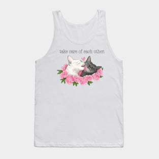 Caring Kitties in Pink Tank Top